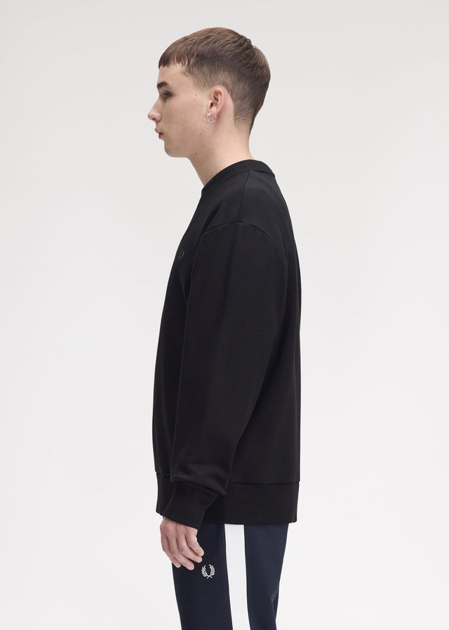 Fred Perry Pullover Reflective laurel sweatshirt - black