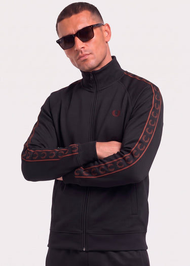 Fred Perry Vesten Contrast tape track jacket - black