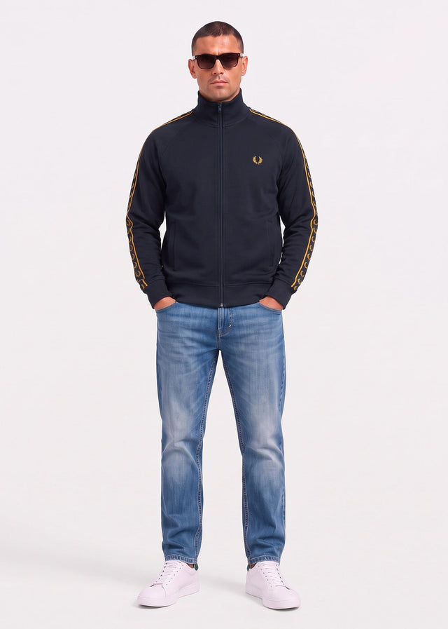 Fred Perry Sweatjacken Contrast tape track jacket - navy
