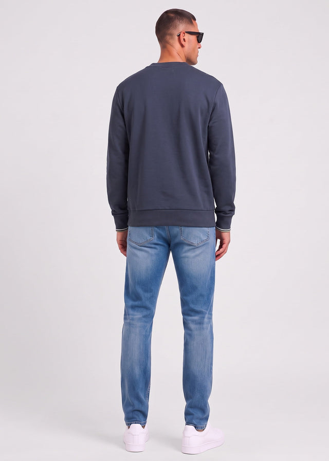 Fred Perry Pullover Crew neck sweatshirt - dark airforce ecru seagrass