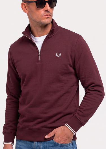Fred Perry Truien Half zip sweatshirt - oxblood ecru