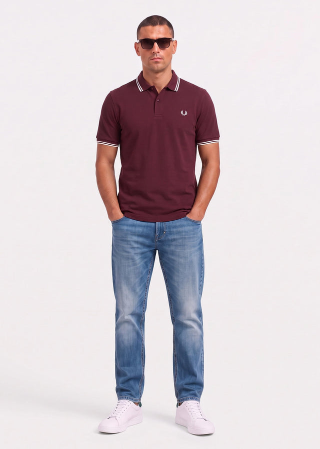 Fred Perry Poloshirts Twin tipped polo - oxblood