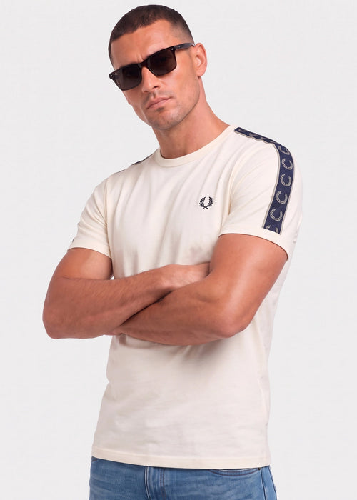Contrast tape ringer t-shirt - ecru