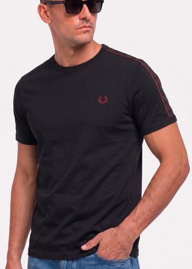 Contrast tape ringer t-shirt - black - 5