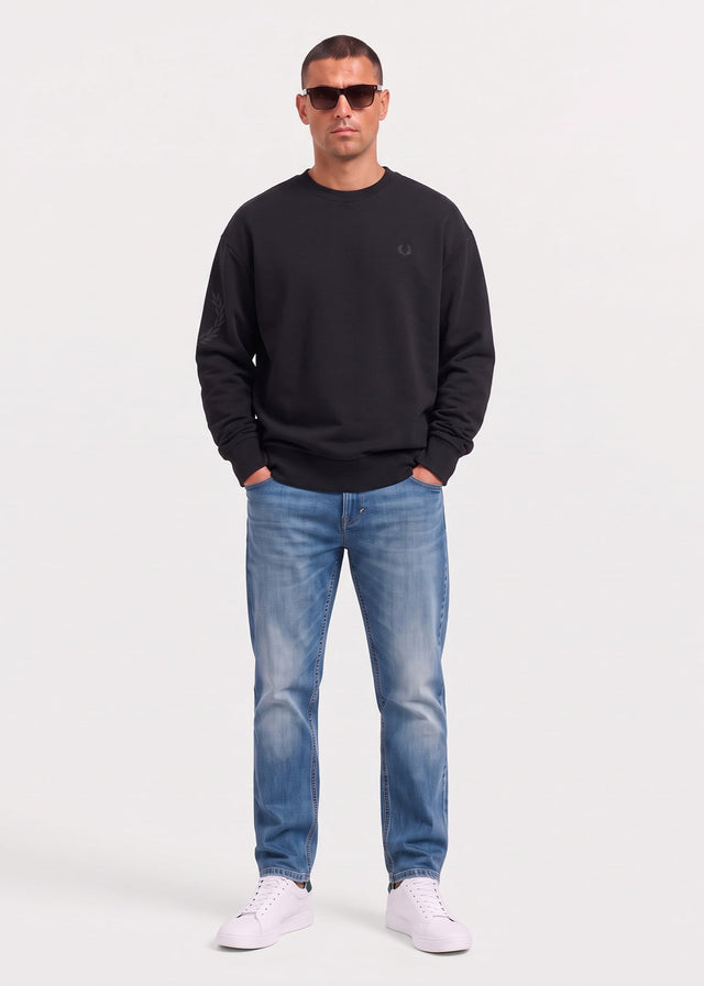 Fred Perry Pullover Reflective laurel sweatshirt - black