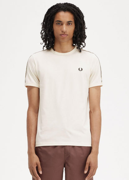 Fred Perry T-shirts  Contrast tape ringer t-shirt - ecru black 