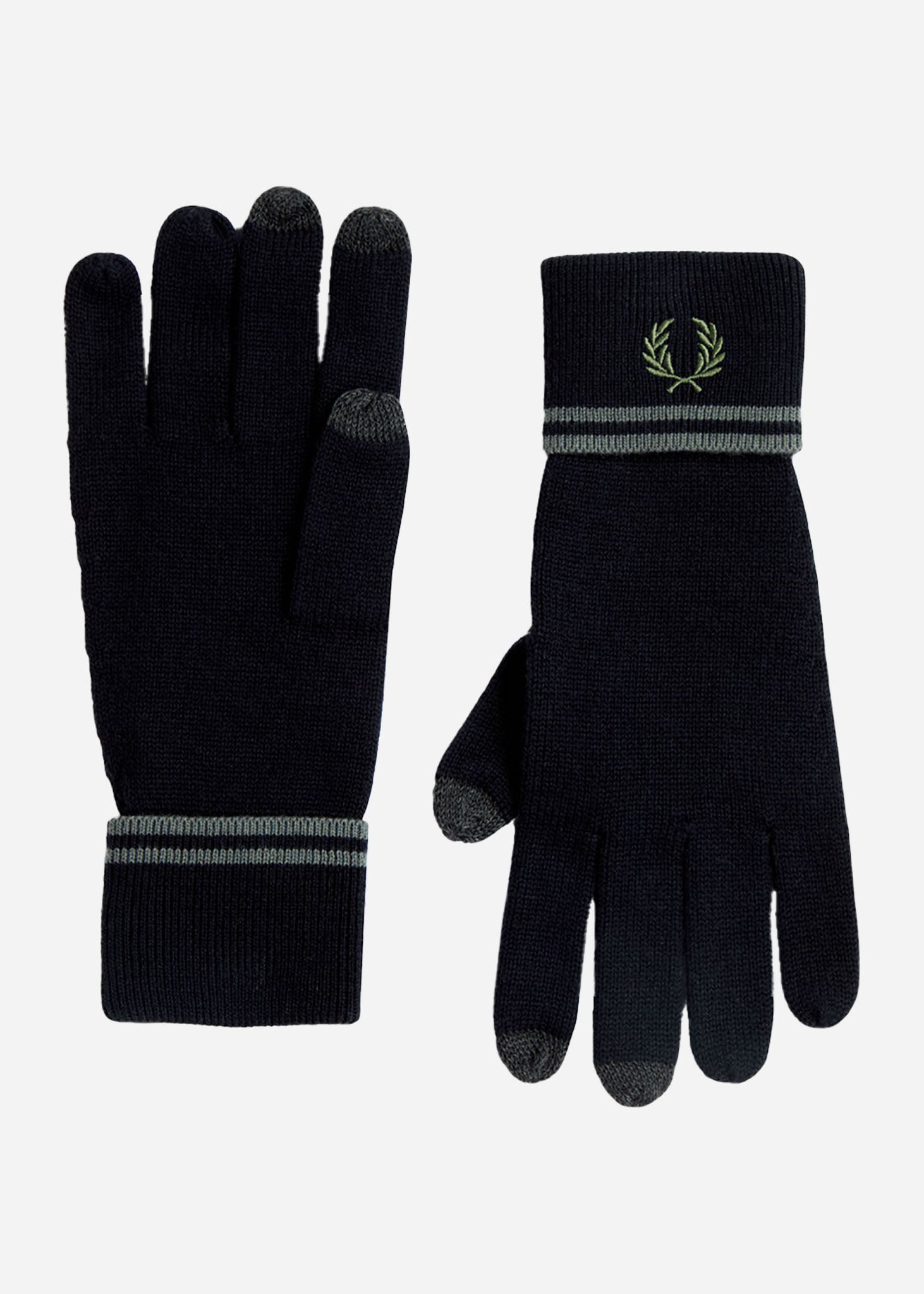 Fred Perry Handschoenen  Twin tipped merino wool gloves - black field green 