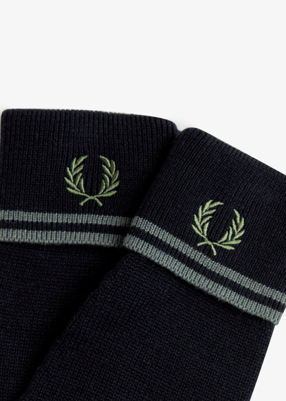 Fred Perry Handschoenen  Twin tipped merino wool gloves - black field green 