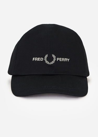 Fred Perry Petten  Graphic branded twill cap - black warm grey 