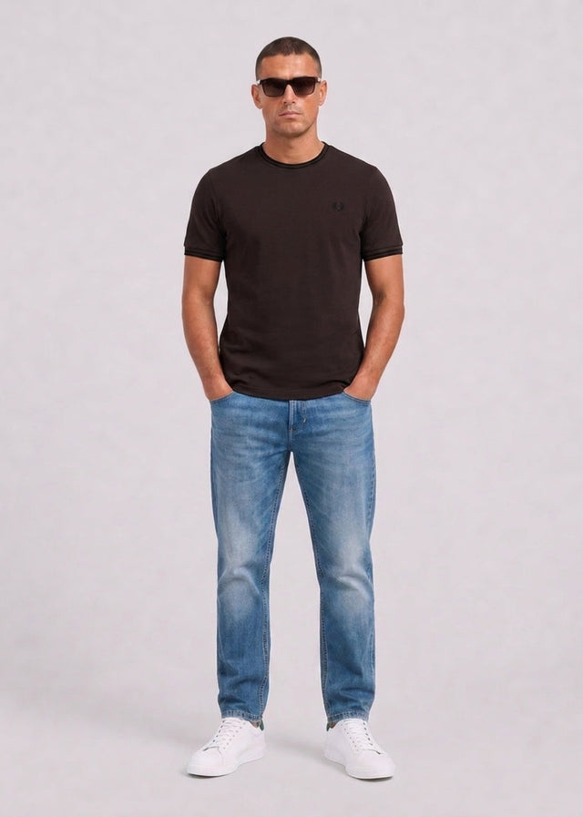 Fred Perry T-Shirts Twin tipped t-shirt - rich brown black