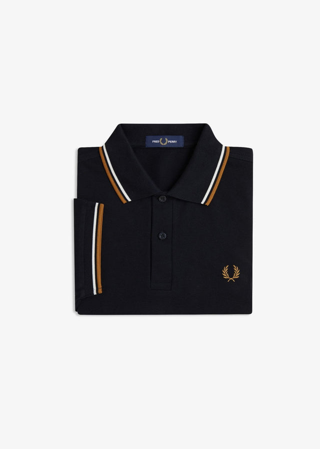 Fred Perry Poloshirts Twin tipped polo - black ecru dark caramel