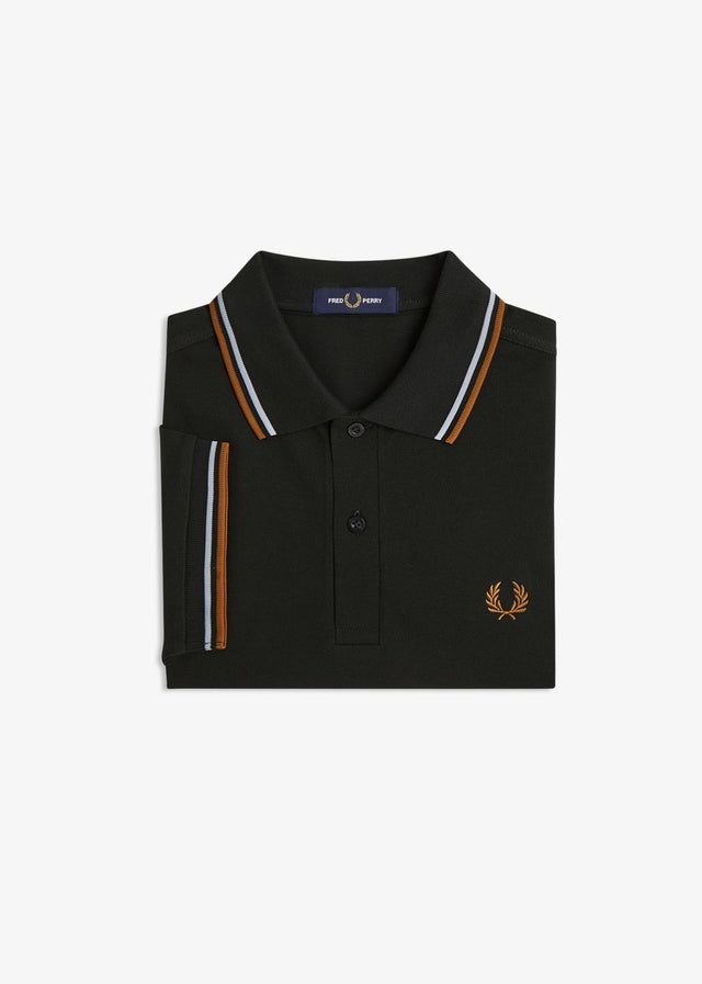 Fred Perry Poloshirts Twin tipped polo - night green dusky blue dark caramel