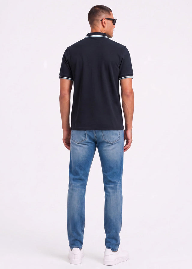 Fred Perry Poloshirts Twin tipped polo - navy ecru silver blue