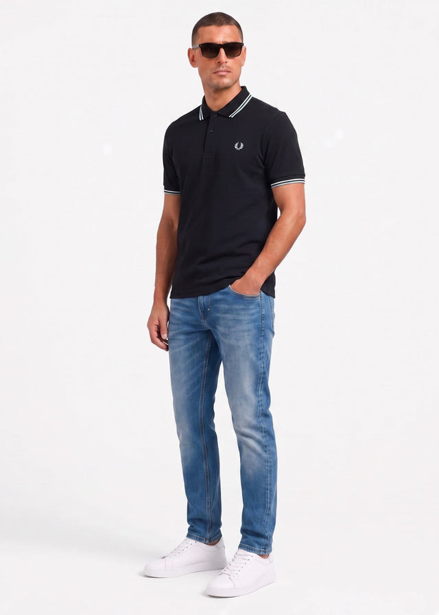 Fred Perry Poloshirts Twin tipped polo - navy ecru silver blue