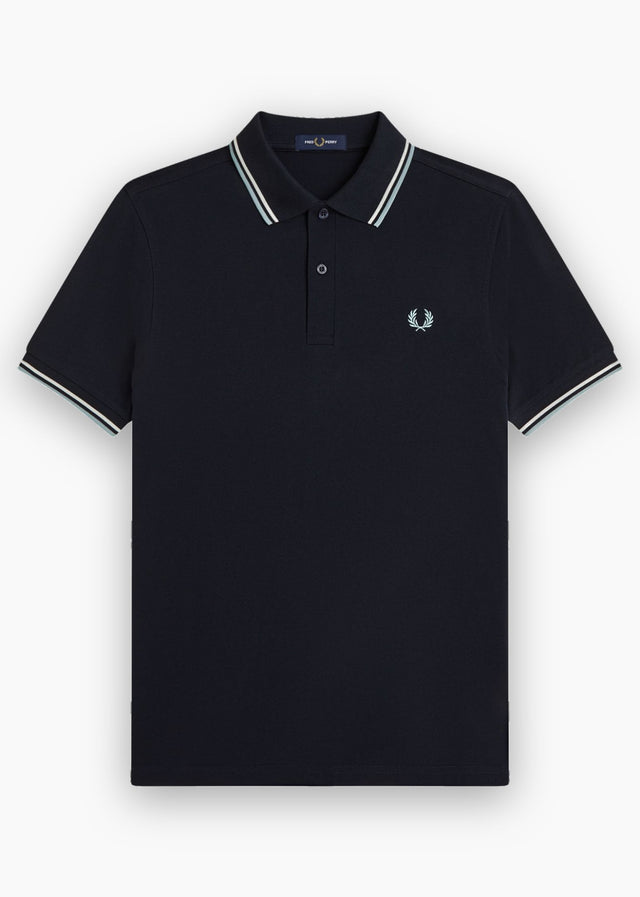 Fred Perry Poloshirts Twin tipped polo - navy ecru silver blue