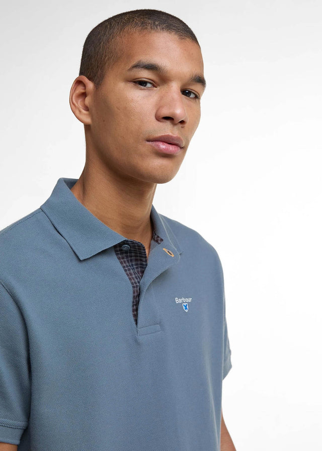 Barbour Poloshirts Tartan pique polo shirt - bluestone