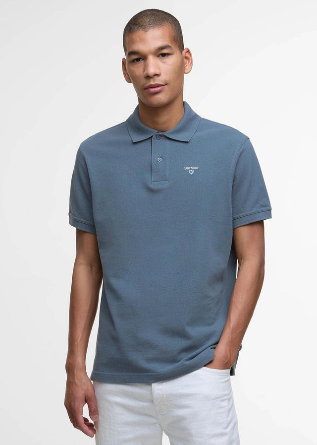 Barbour Poloshirts Tartan pique polo shirt - bluestone