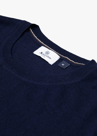 Aquascutum Truien Extrafine merino wool patches knit - navy