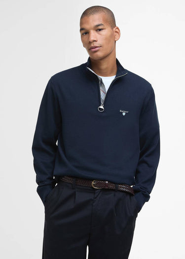 Barbour Truien Barbour lingwood compact cotton half zip sweater - navy