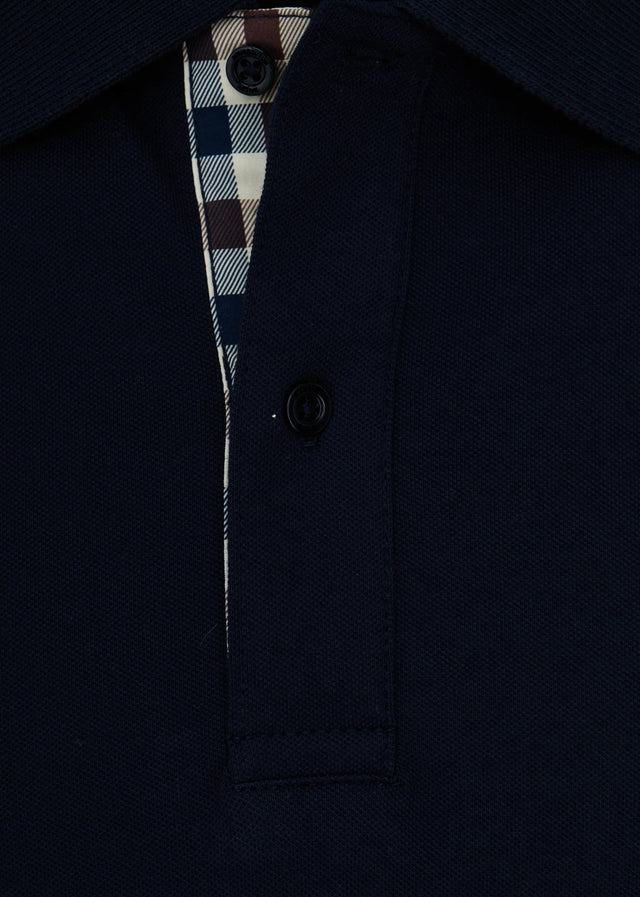 Aquascutum Poloshirts Cc stretch piqué sleeve polo - navy