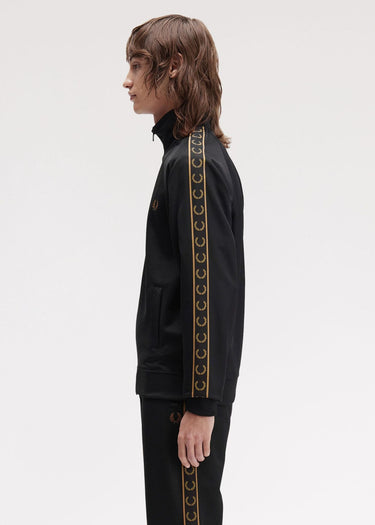 Fred Perry Vesten Contrast tape track jacket - black shaded stone