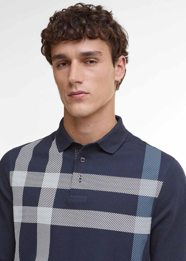 Barbour Langarm Polos Blaine tailored ls polo shirt - navy