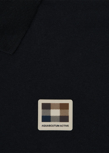 Aquascutum Polo's Stretch piqué badge polo - black