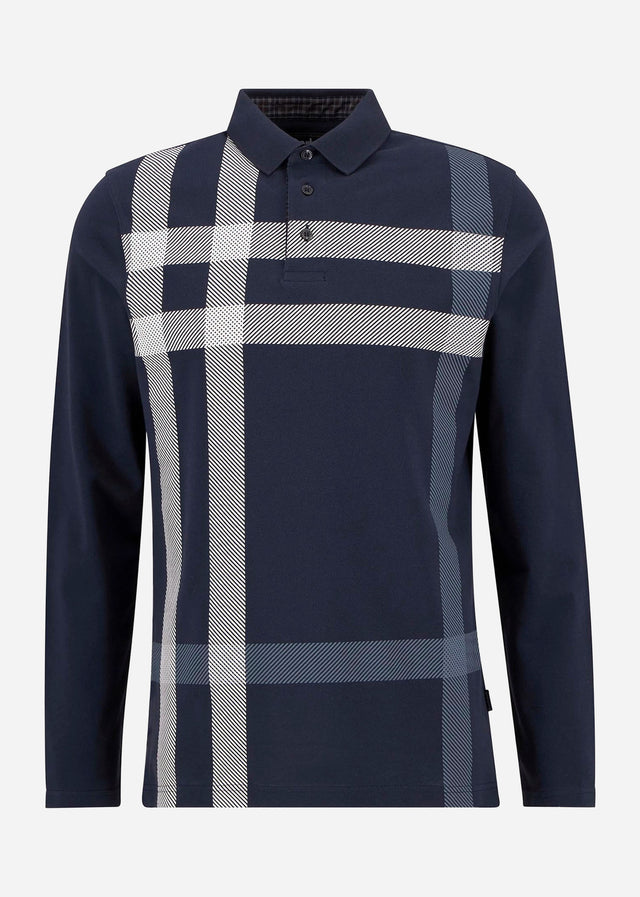 Barbour Langarm Polos Blaine tailored ls polo shirt - navy
