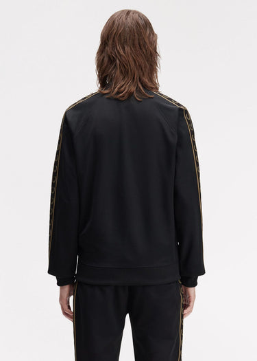 Fred Perry Vesten Contrast tape track jacket - black shaded stone