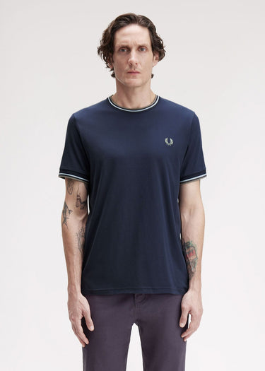 Fred Perry T-shirts Twin tipped t-shirt - dark airforce light ice bayleaf