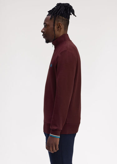 Fred Perry Truien Half zip sweatshirt - oxblood ecru court blue