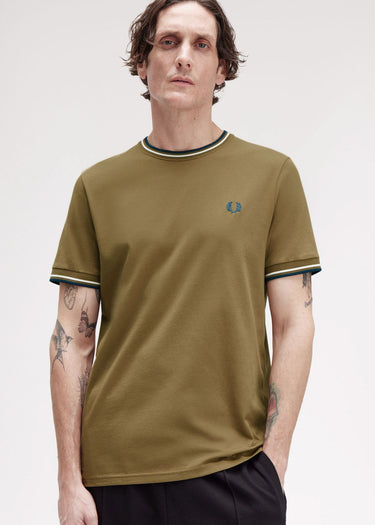 Fred Perry T-shirts Twin tipped t-shirt - shaded stone ecru dark petrol