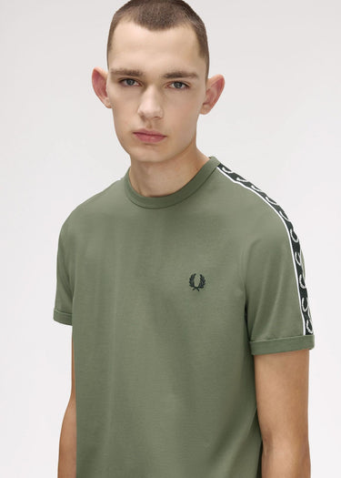 Fred Perry T-shirts Contrast tape ringer t-shirt - laurel wreath green black