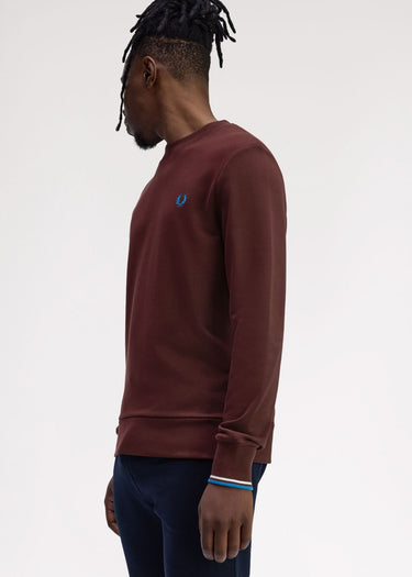 Fred Perry Truien Crew neck sweatshirt - oxblood ecru court blue