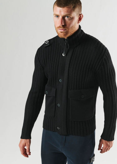 MA.Strum Vesten Glaze fullzip cardigan - black