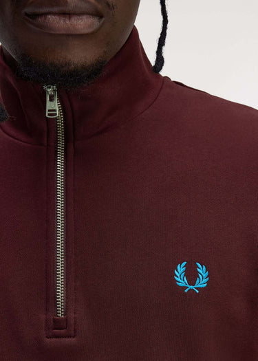 Fred Perry Truien Half zip sweatshirt - oxblood ecru court blue