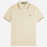 Fred Perry Polo's Twin tipped polo - oatmeal warm stone shaded stone