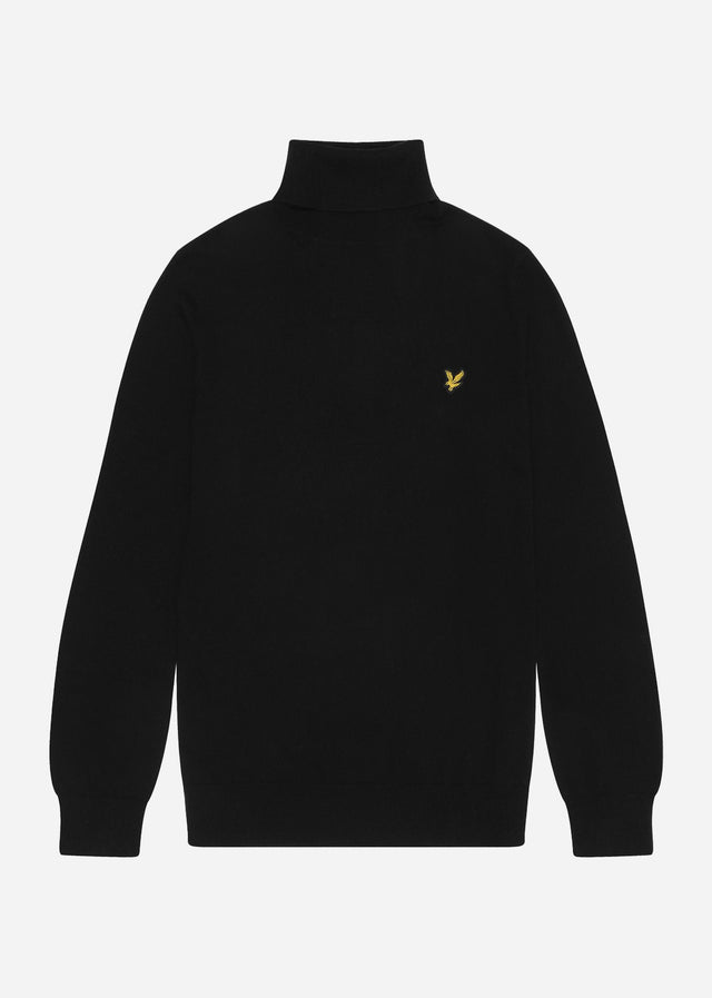 Lyle & Scott Pullover  Cotton merino turtleneck jumper - jet black 