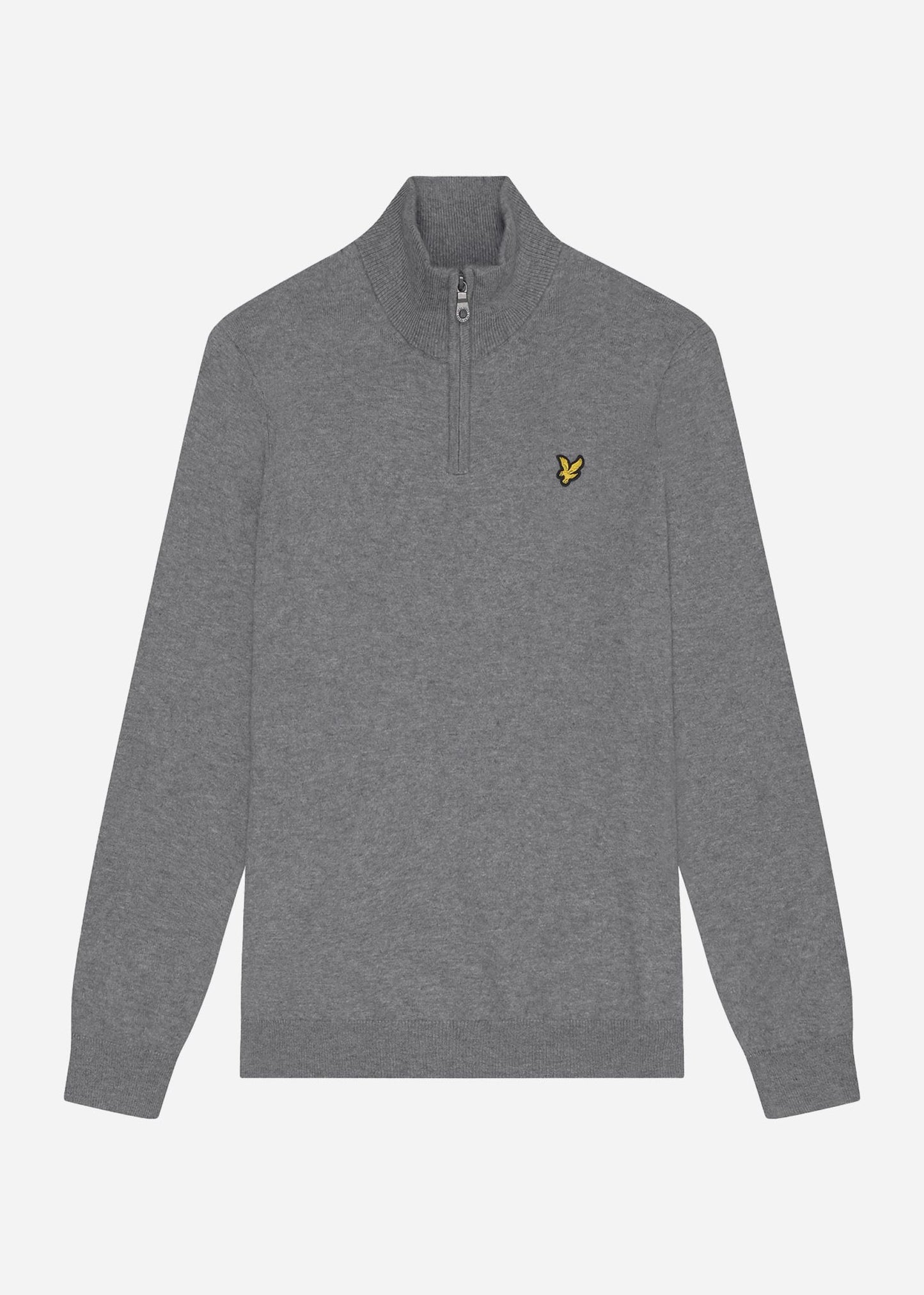 Lyle & Scott Truien  Cotton merino quarter zip jumper - mid grey marl 