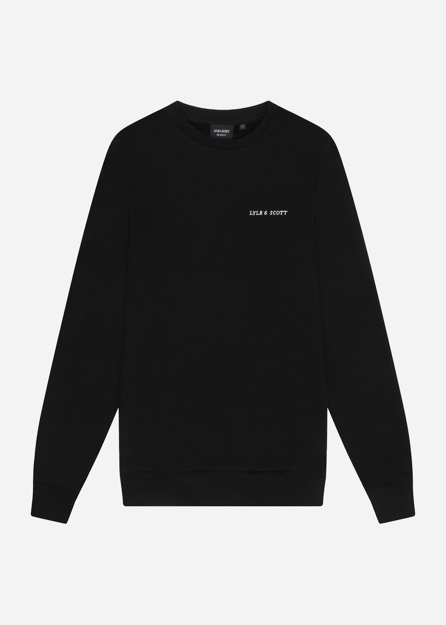 Lyle & Scott Truien  Embroidered crew neck sweatshirt - jet black white 