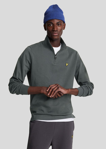 Lyle & Scott Truien  Interlock quarter zip - gunmetal 