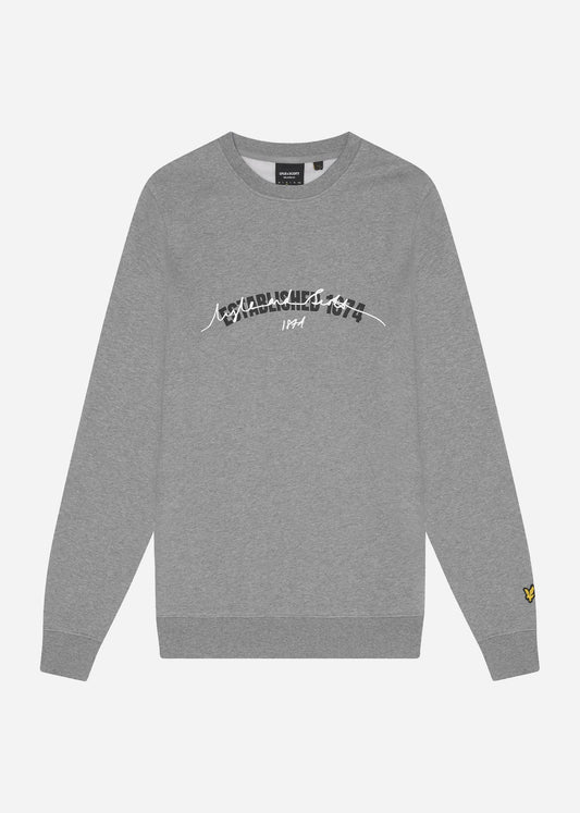 Lyle & Scott Truien  Established 1874 graphic crew neck sweatshirt - mid grey marl 