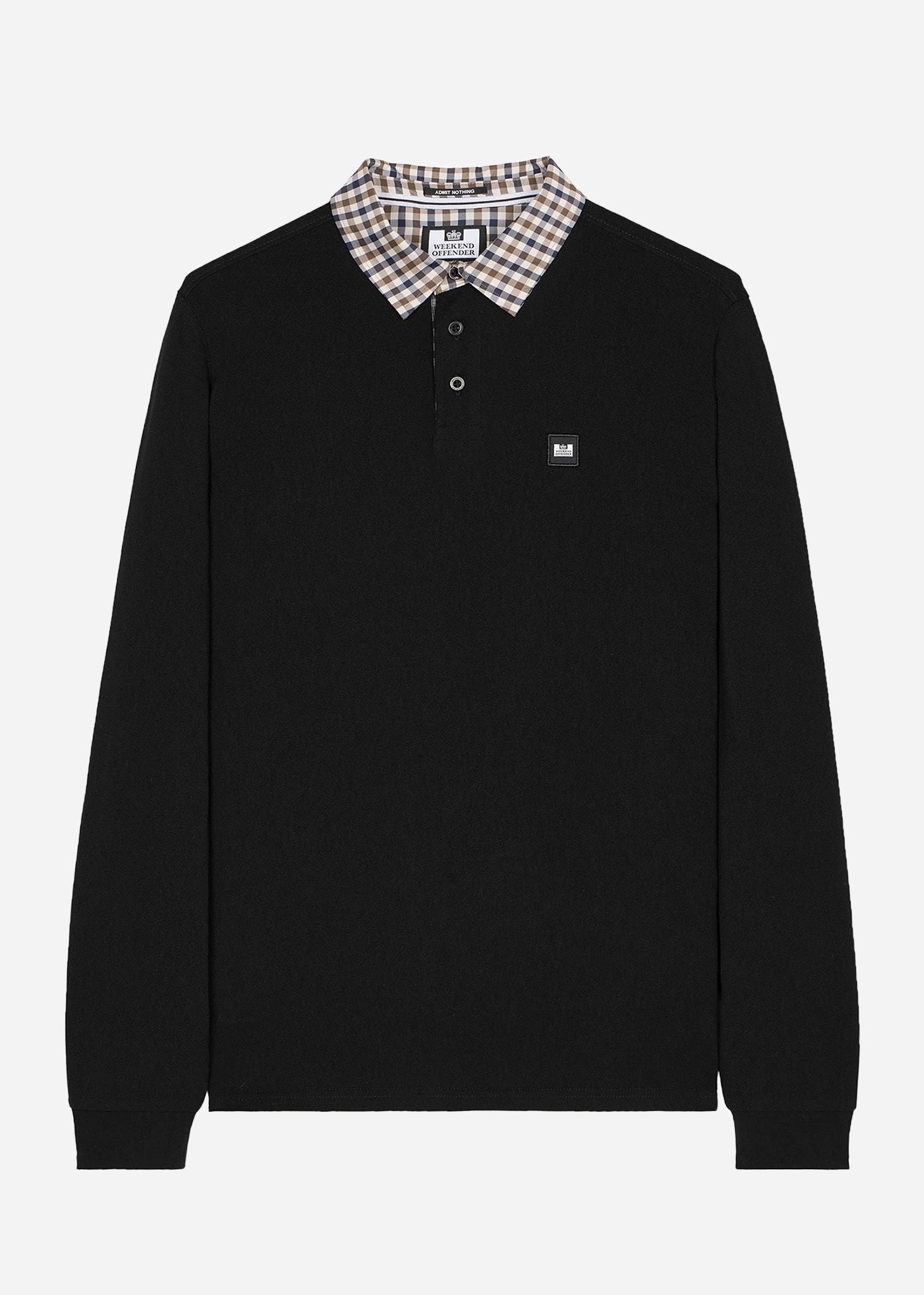 Weekend Offender Longsleeve Polo's  Walker - black mid house check 