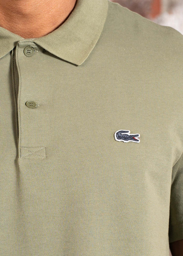 Lacoste Poloshirts Short sleeved ribbec collar polo shirt - khaki
