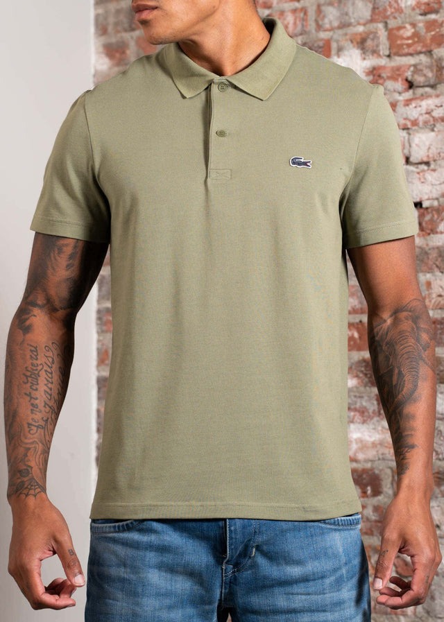 Lacoste Poloshirts Short sleeved ribbec collar polo shirt - khaki