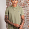 Lacoste Polo's Short sleeved ribbec collar polo shirt - khaki