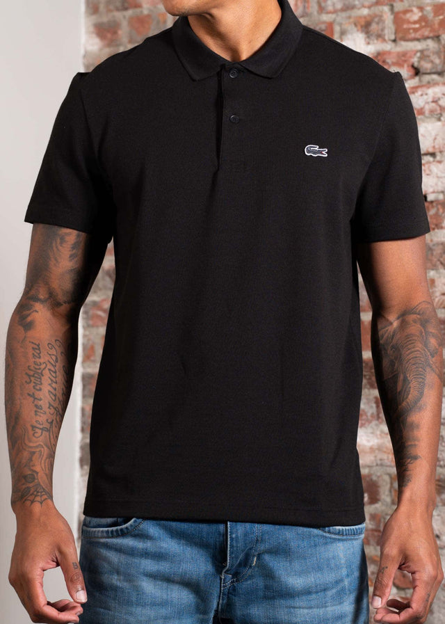 Lacoste Poloshirts Short sleeved ribbec collar polo shirt - black