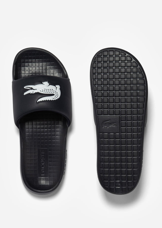 Lacoste Slippers  Serve Slide - black white 