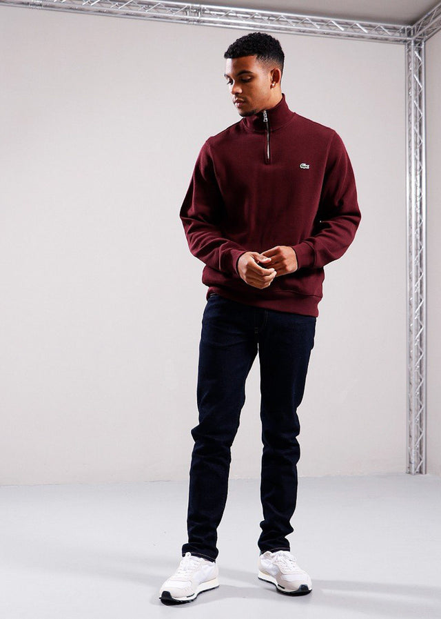 Lacoste Pullover Sweater half zip - expresso