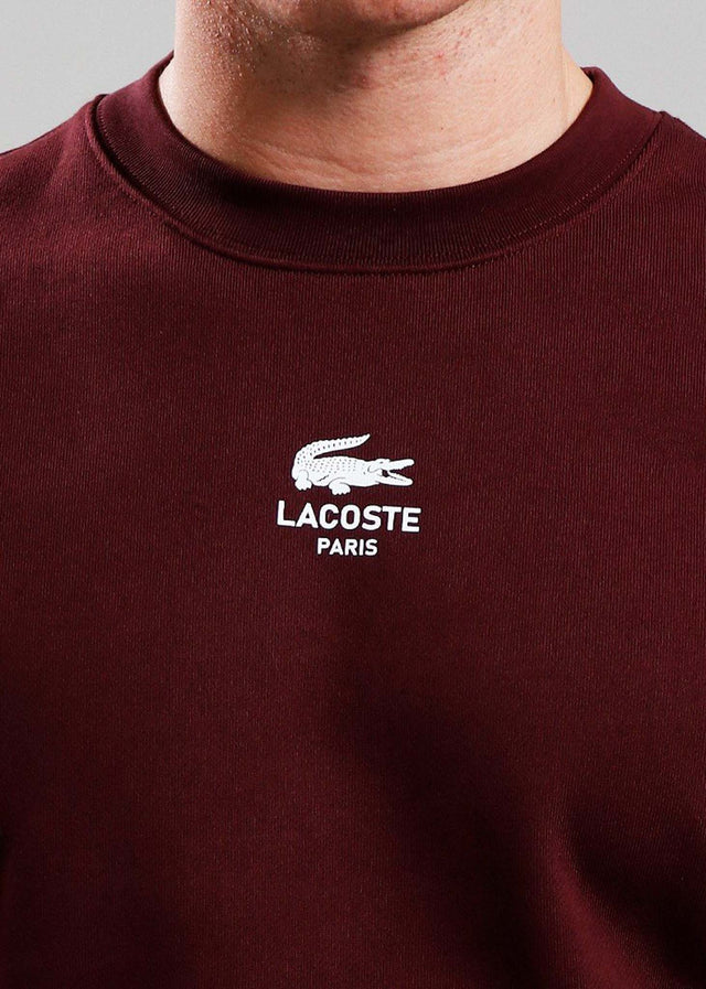 Lacoste Pullover Sweatshirt logo print- expresso